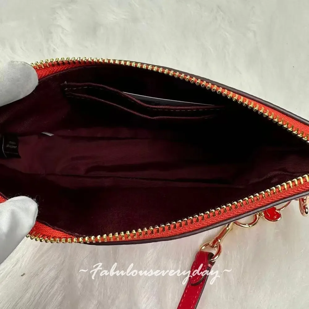 Coach Nolita 19 Shoulder Bag Leather/Gold/Carnation CBQ88 + Extended Chain NWT
